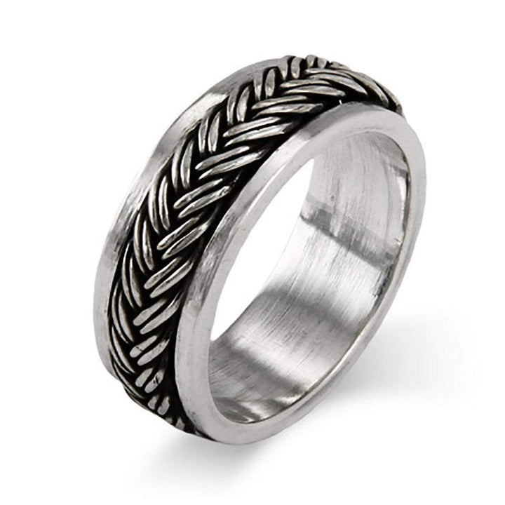 Sterling Silver Braided Design Spinner Band