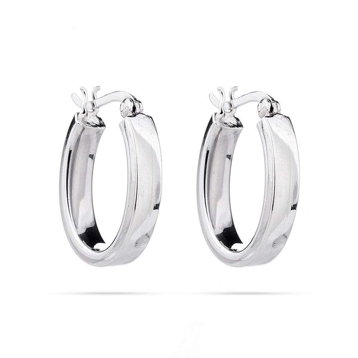 Sterling Silver 3/4&quot; Oval Hoop Earrings