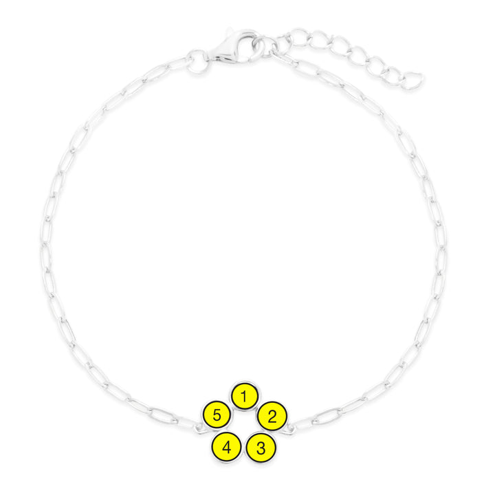 Custom Paperclip Chain Five Stone Bezel Birthstone Bracelet