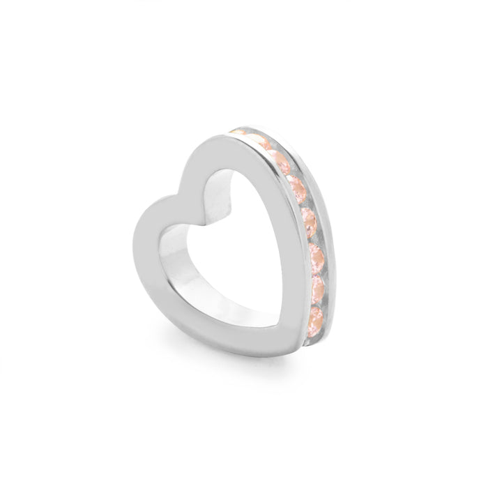 Silver October Eternity Heart Charm