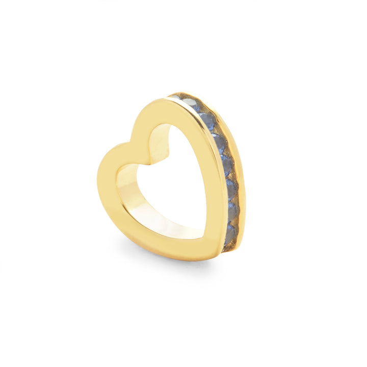 Gold September Eternity Heart Charm