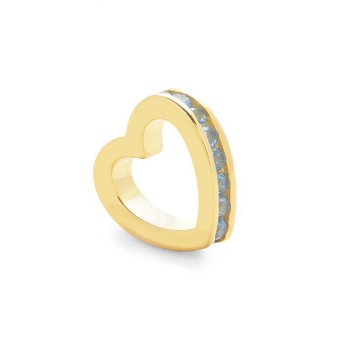 Gold December Eternity Heart Charm