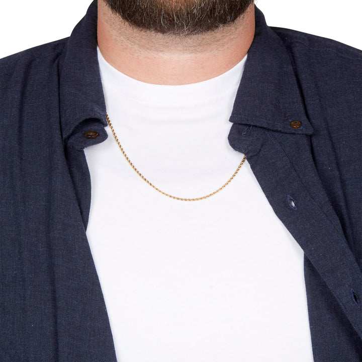 Gold Rope Chain In Stainless Steel