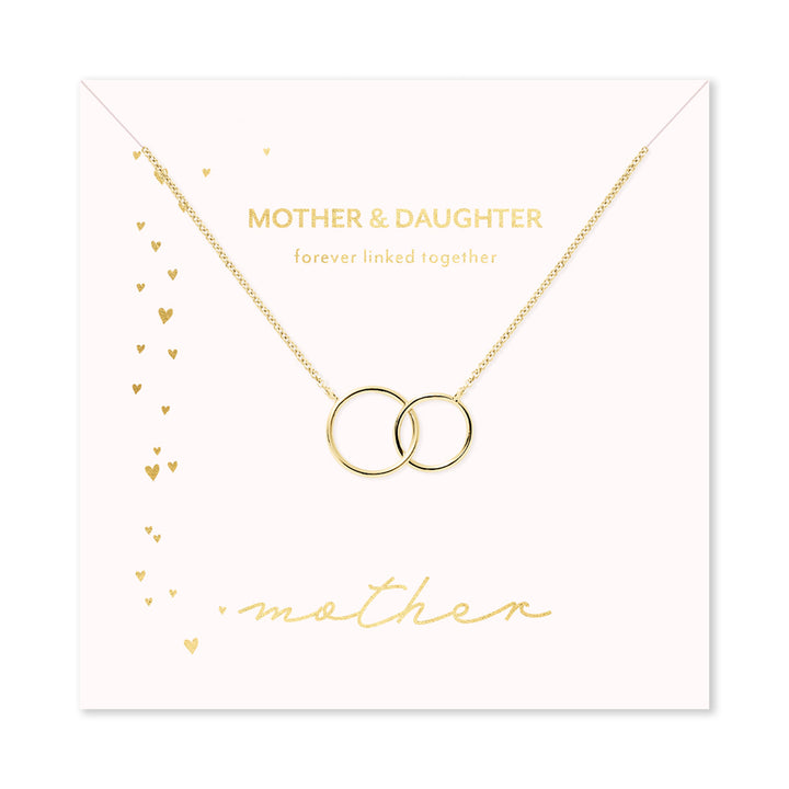 Mother &amp; Daughter Gold Two Generation Eternity Circle Necklace