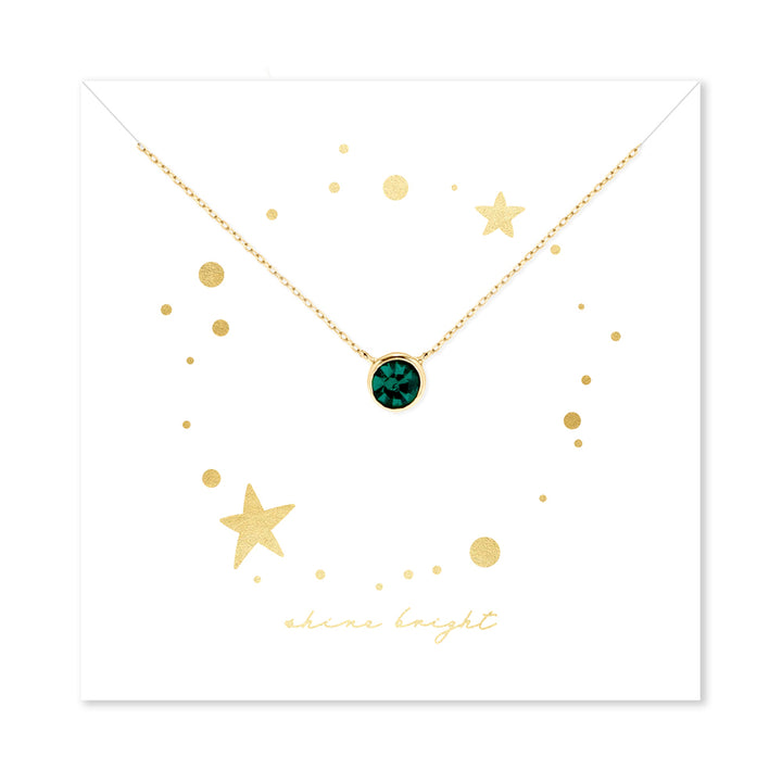 Shine Bright Custom Birthstone Bezel Set Gold Necklace