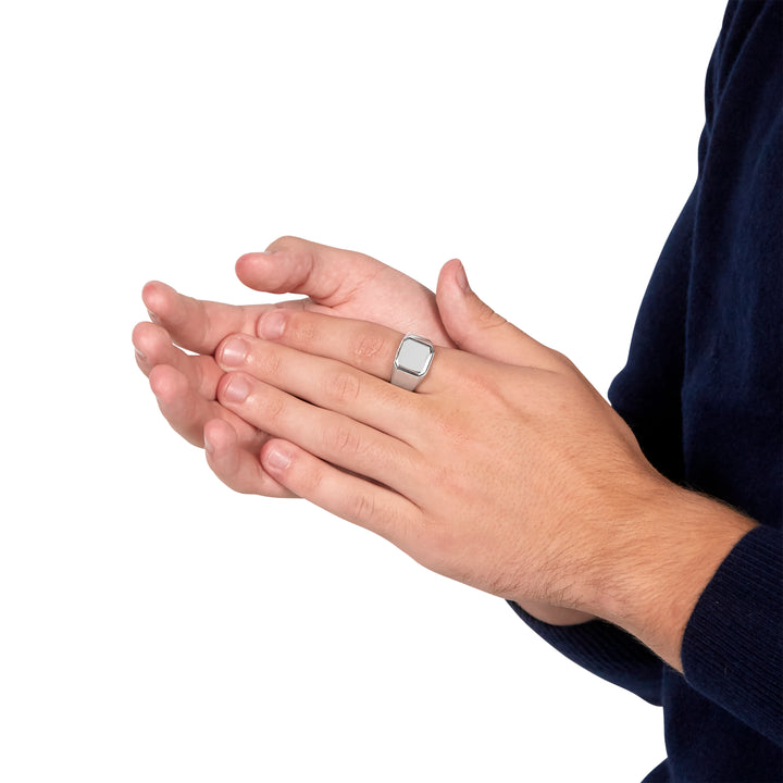 Men's Stainless Steel Square Signet Ring – Mill Rock East