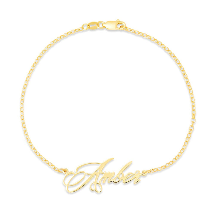 Elegant Script Gold Name Anklet