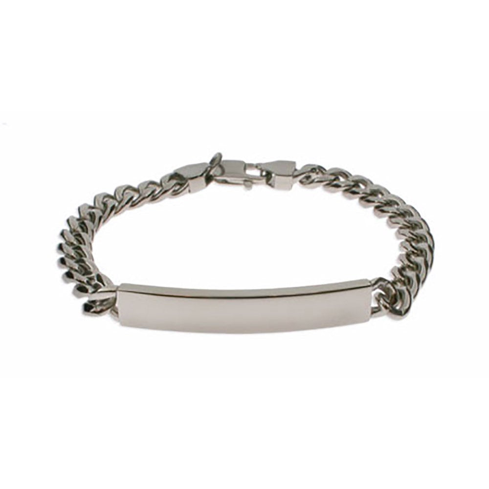 Mens Curb Link Stainless Steel ID Bracelet