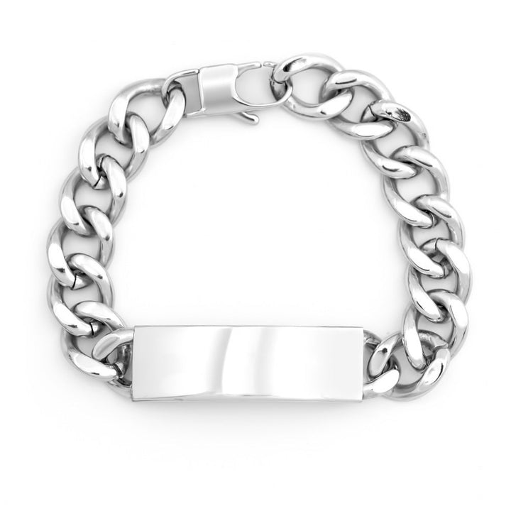 Mens Stainless Steel Curb Link ID Bracelet