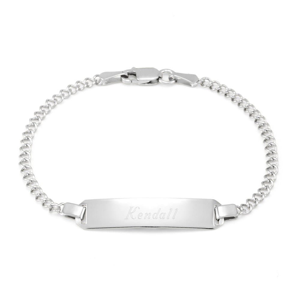 Engravable Baby ID Silver Bracelet