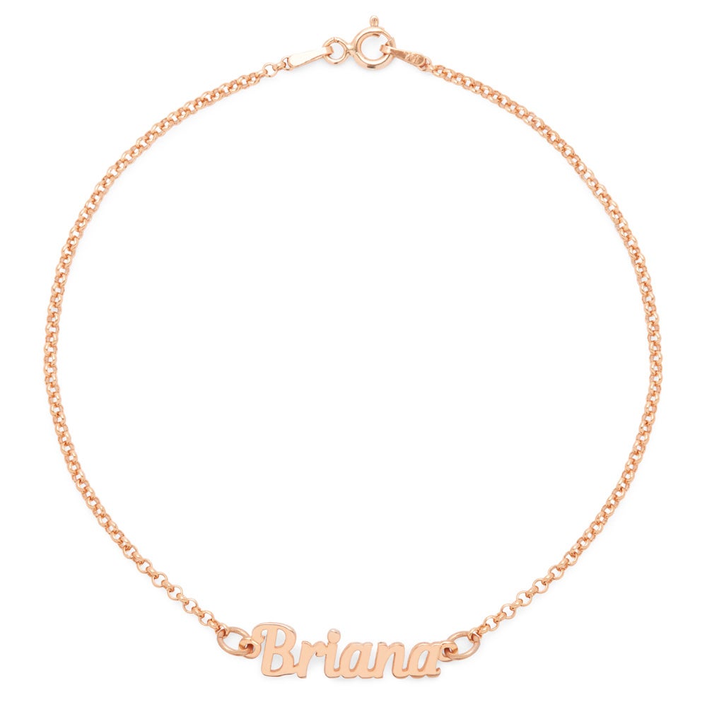 Magnolia Script Rose Gold Name Bracelet