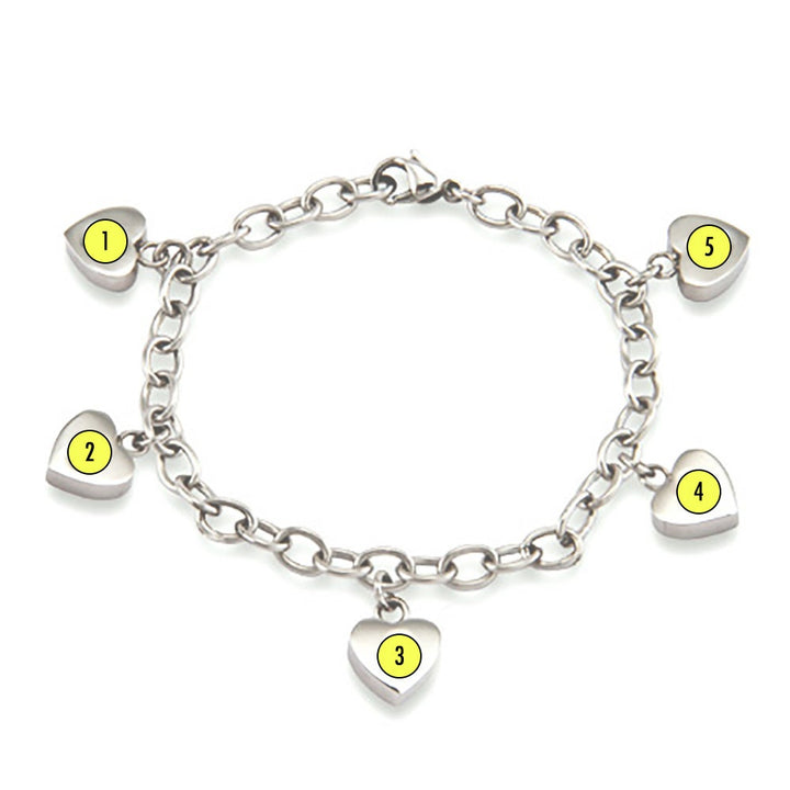 5 Stone Family of Hearts Custom Birthstone Bracelet