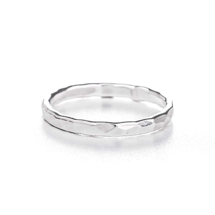 Hammered 2mm Sterling Silver Ring