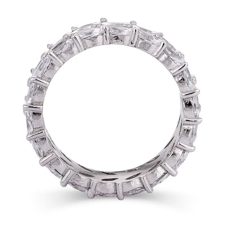 Sterling Silver Marquise Cut CZ Eternity Band