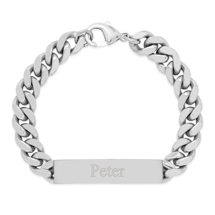 Men's Engravable Stainless Steel Curb Chain ID Bracelet – Mill