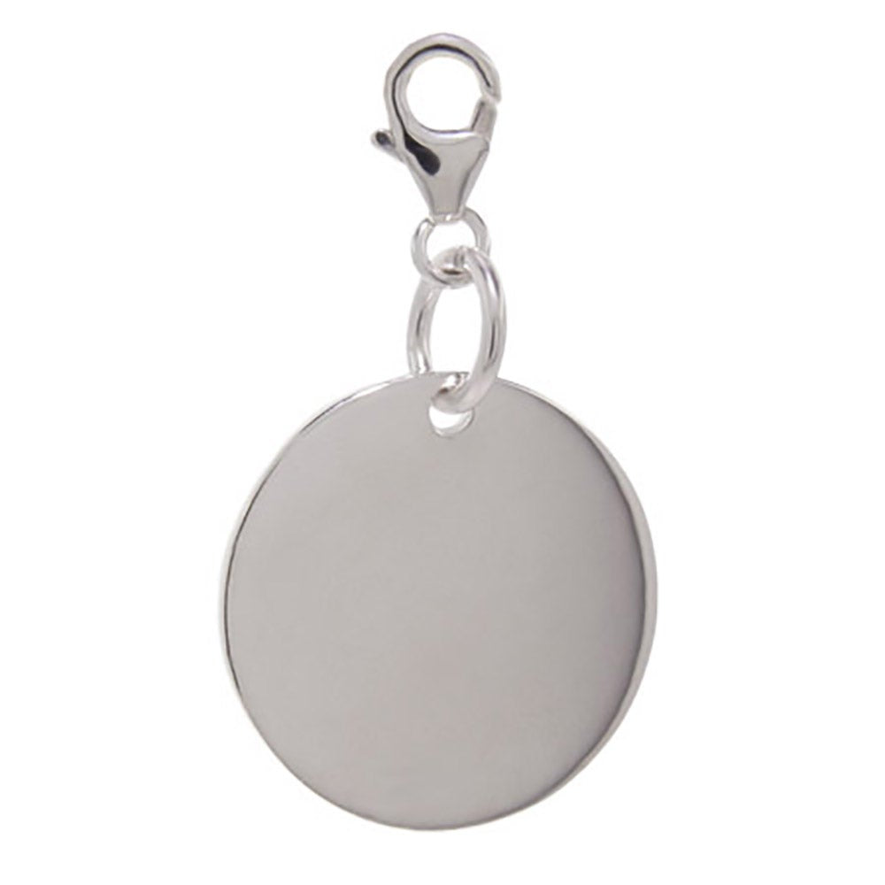 Sterling Silver Round Tag Charm