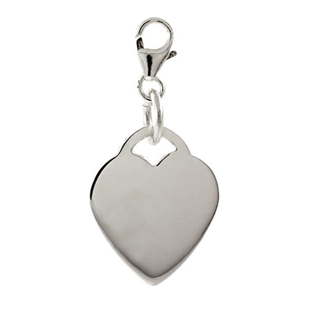 Sterling Silver Heart Tag Charm