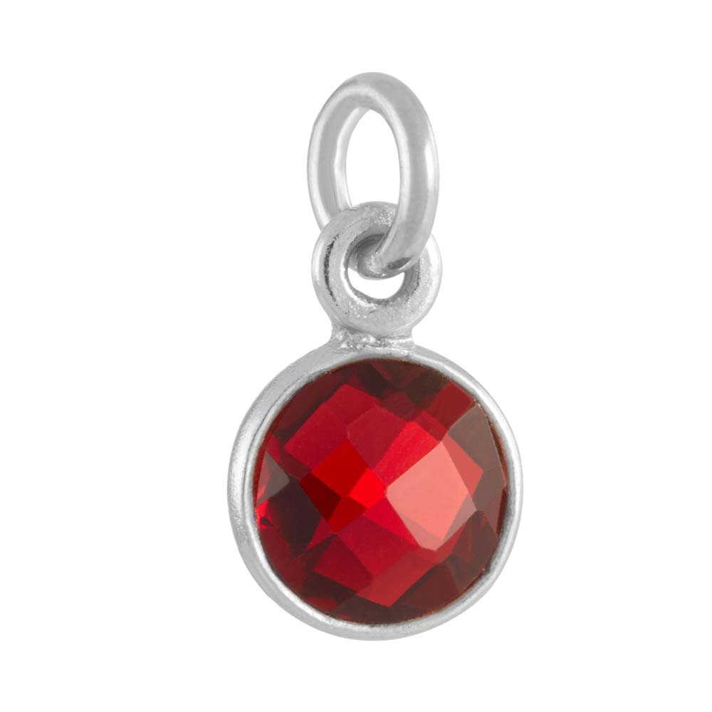 January CZ Bezel Drop Sterling Silver Charm