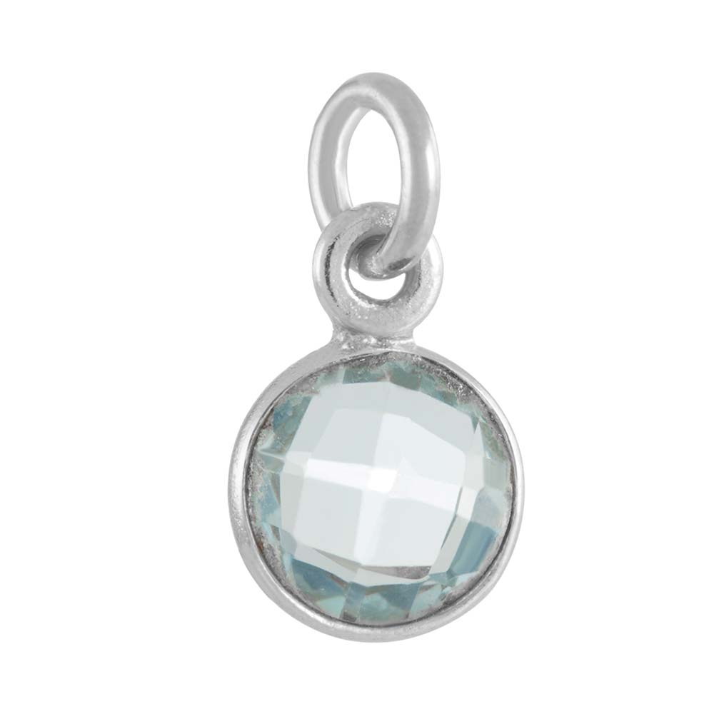 March CZ Bezel Drop Sterling Silver Charms