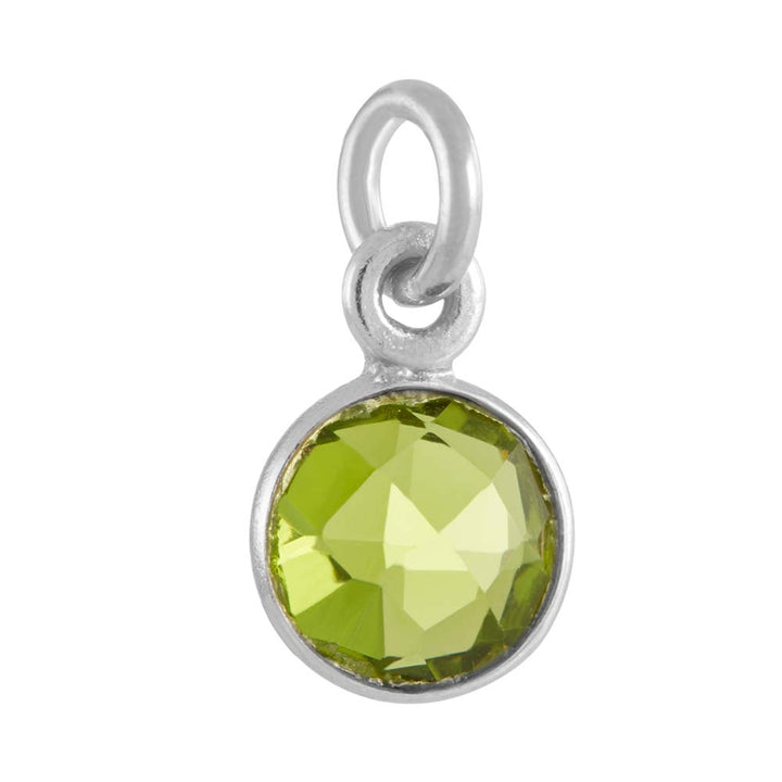 August CZ Bezel Drop Sterling Silver Charm