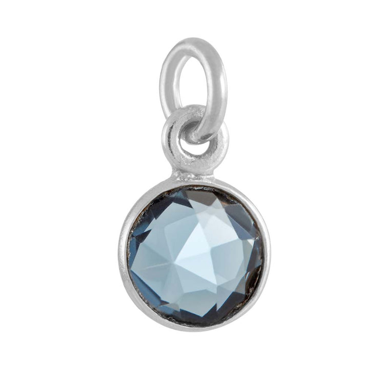 December CZ Bezel Drop Sterling Silver Charm