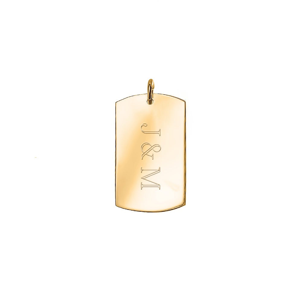 Small Dog Tag Gold Charm