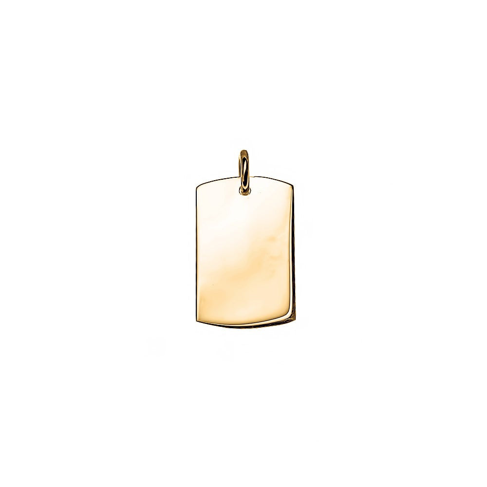 Petite Dog Tag Gold Charm