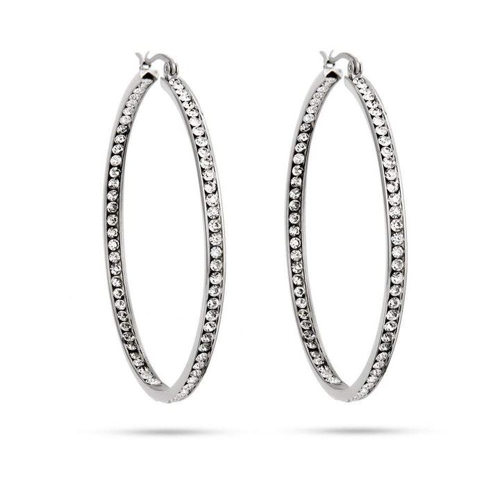 2&quot; Inside Out CZ Hoop Earrings