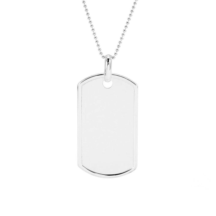 Large Sterling Silver Dog Tag Pendant