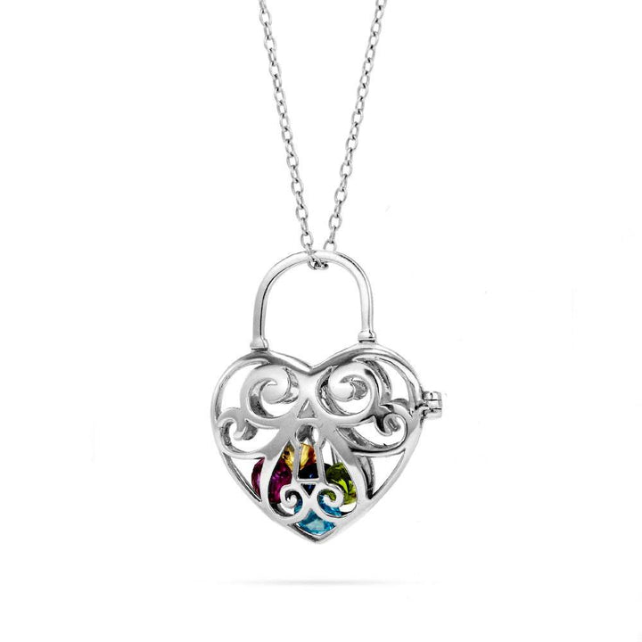 Locked Heart 4mm Round Birthstone Locket