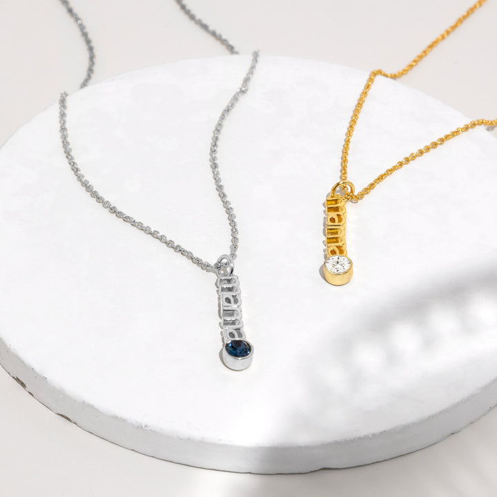 Custom Gold Birthstone Mama Necklace