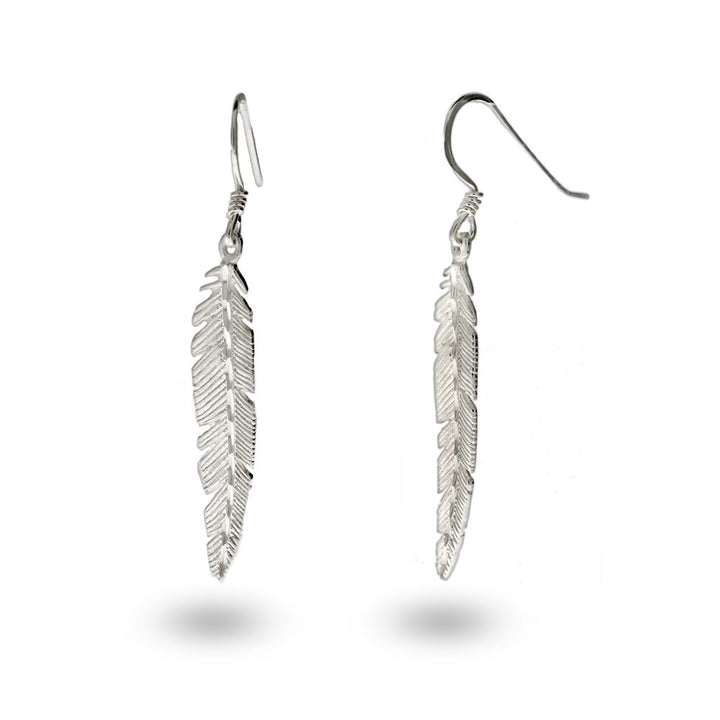 Sterling Silver Feather Earrings