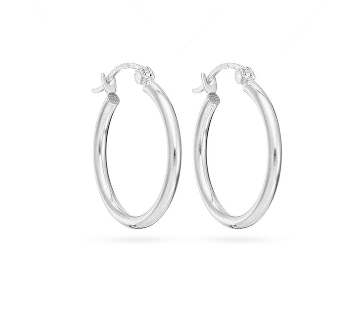 Stainless Steel 1&quot; Tube Style Hoop Earrings