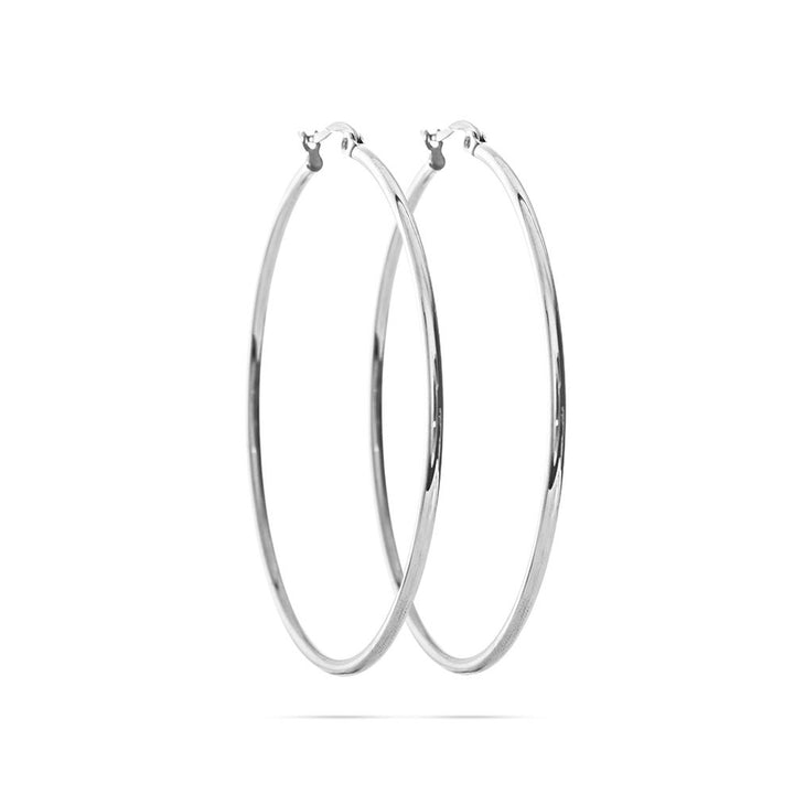 Stainless Steel 2&quot; Tube Style Hoop Earrings