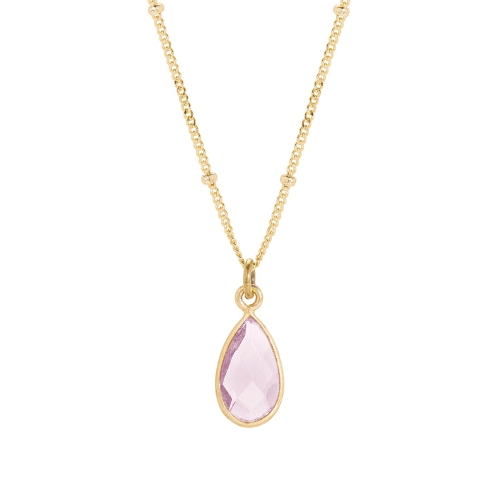 Gold Custom Teardrop Gemstone Pendant