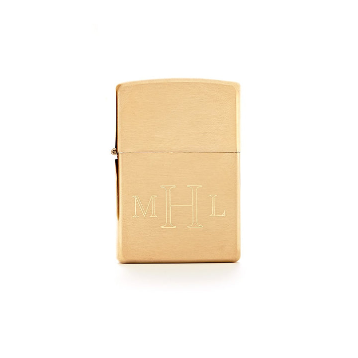 Personalized Plain Brushed Brass Zippo Lighter