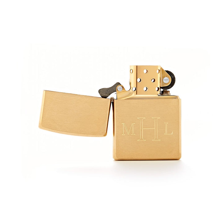 Personalized Plain Brushed Brass Zippo Lighter