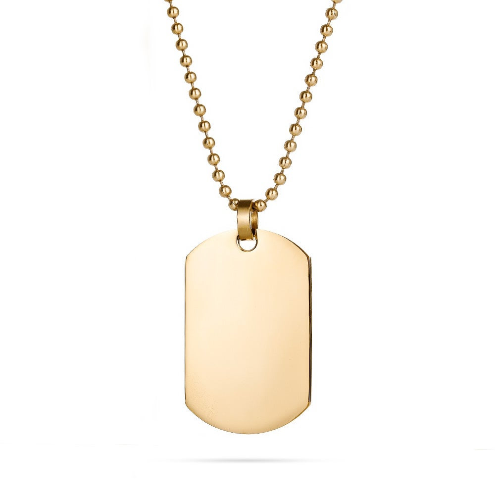 Gold Plated Medium Stainless Steel Dog Tag