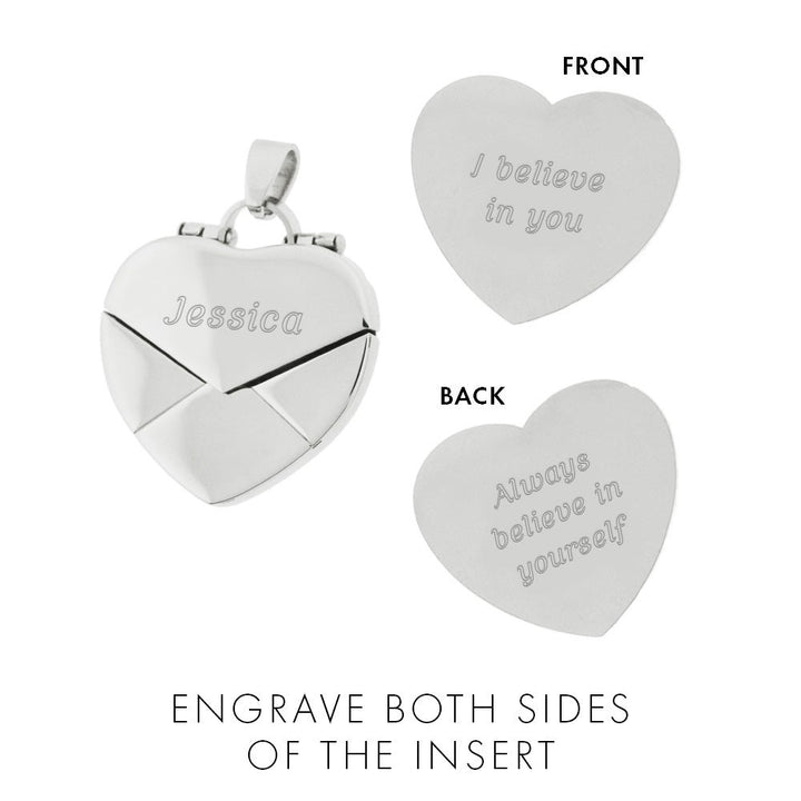 Secret Message Envelope Heart Locket