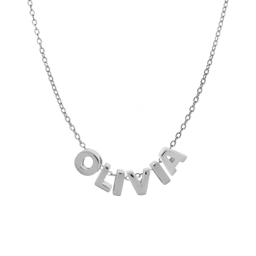 Personalized Silver Initial Name Necklace