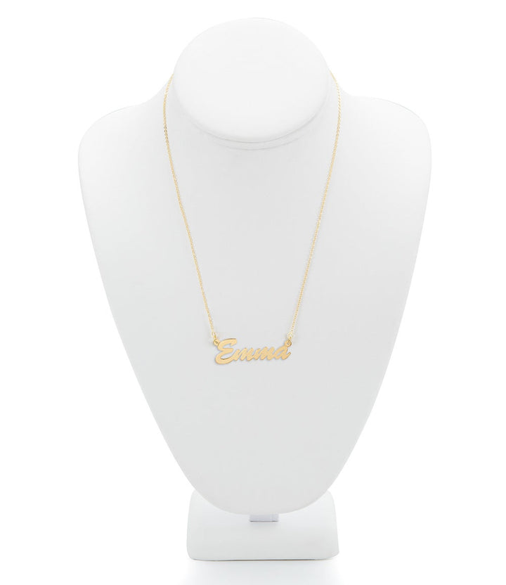 Thin Script Style Gold Nameplate Necklace