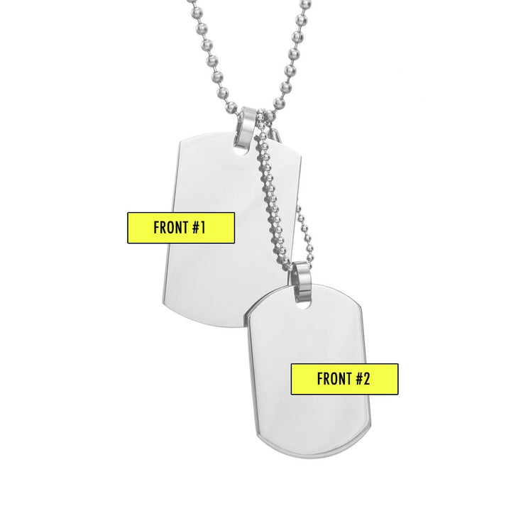 Medium and Small Stainless Steel Double Dog Tag Necklace