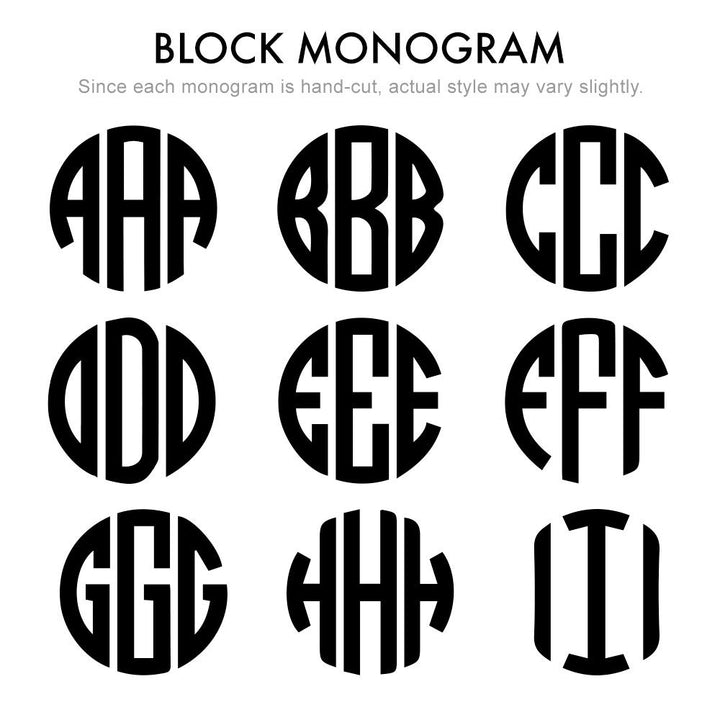 Rose Gold Block Style Monogram Necklace