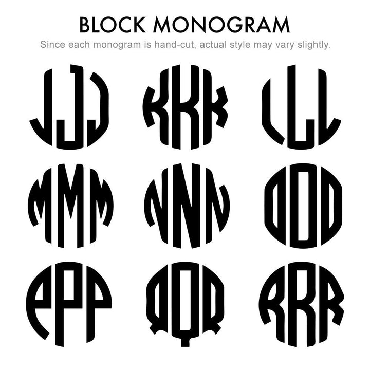 Rose Gold Block Style Monogram Necklace