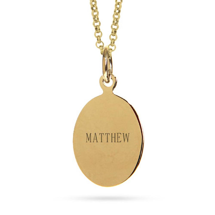 Engravable Gold Plated Oval Tag Pendant