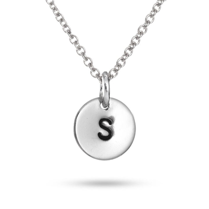 Hand Stamped Sterling Silver Mini Initial Necklace