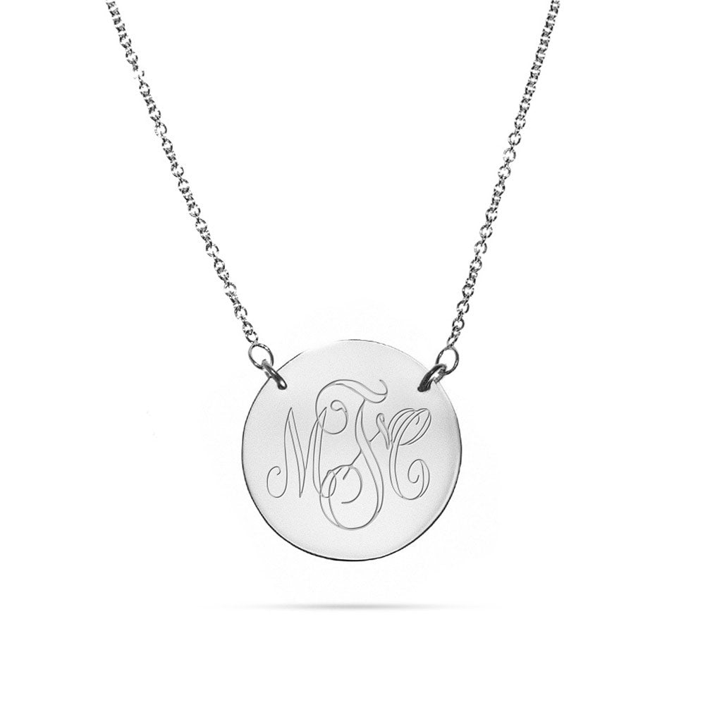 Engravable Sterling Silver Disc Necklace