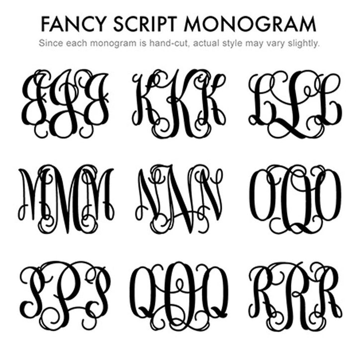 14K Solid Gold Fancy Script Monogram