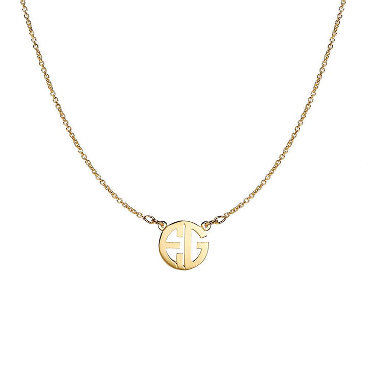 14K Gold Mini Two Initial Block Style Monogram