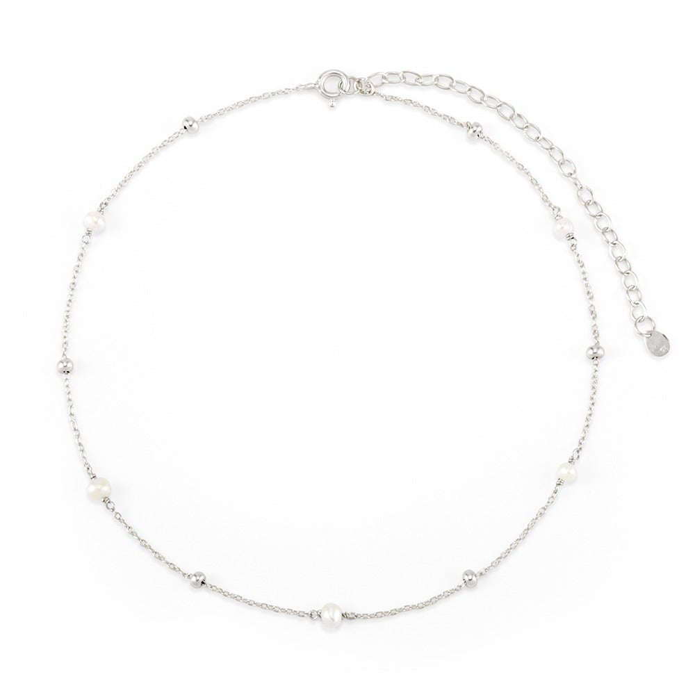 Freshwater Pearl Beaded Silver Choker